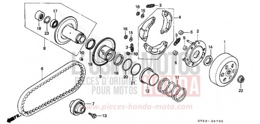 EMBRAYAGE/COTE MENE PK50L de 1990